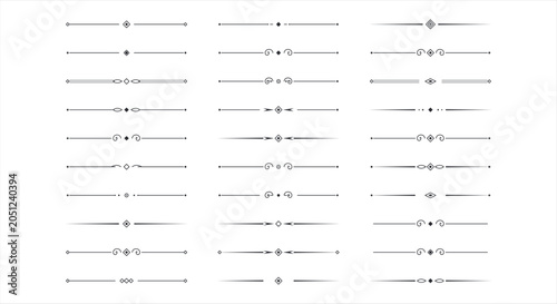 Photos Elegant vintage divider line design set black ornamental border decoration eleme
