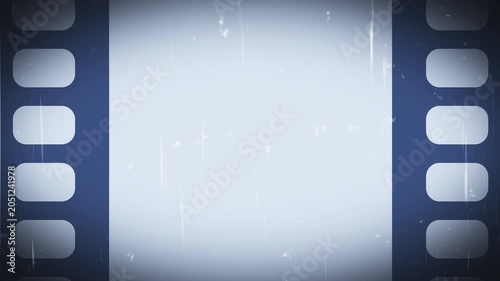 Vintage Film Strip Overlay With Dust Scratches and Grain. Authentic vintage film strip overlay featuring dust particles, scratches, film grain, and old cinema texture.