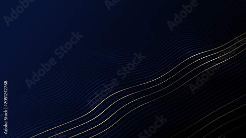 Tableau sur toile Dark blue waves, luxury background
