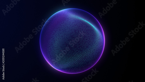 Fotografía Purple core energetic particles isolated background