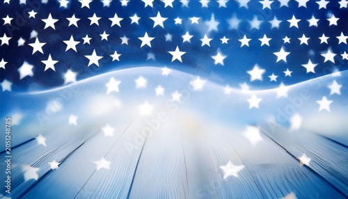 White And Blue Background With White Stars And Soft Blurred Surfaces For The Th Of July Memorial Day And Other Patriotic Holidays