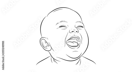 Bild auf Leinwand Laughing Baby Face Closeup Portrait.