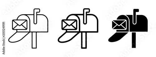 Foto Mailbox Icons, Postal Service Symbols, Email Communication Graphics, Letter Deli