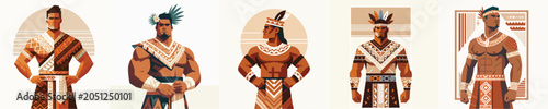 Bild auf Leinwand Vector of Pacific Islander man