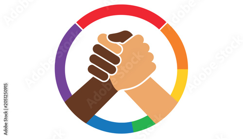 Bild auf Leinwand Unity Hands Diversity Symbol.