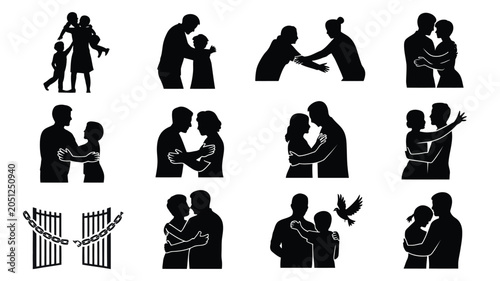 Tableau sur toile Family love and embrace, togetherness and emotional connection.
