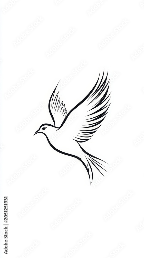Fototapeta premium Elegant bird design for body art detailed bird illustration suitable for skin art