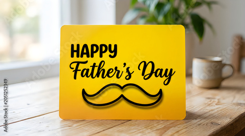 Happy father's day sign with mustache graphic