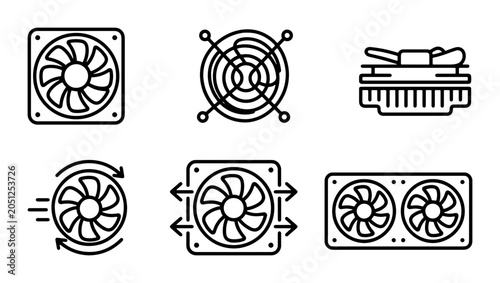 Photos Computer Cooling Fans, PC Components, Ventilation Systems, Heat Dissipation Icon