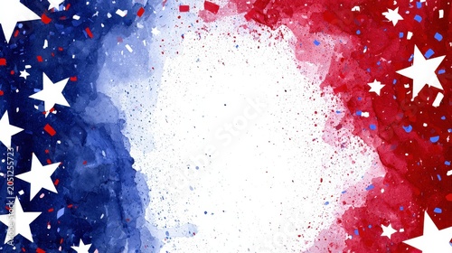Red and blue background with stars for celebration or event decoration in a festive setting
