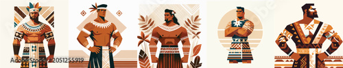 Cuadro en lienzo Vector of Pacific Islander man