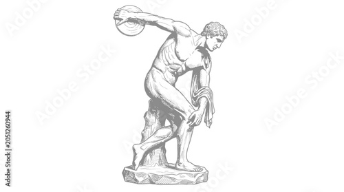 Discus Thrower Statue, Ancient Greek Athlete, Sculpture Art, Sports History