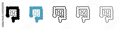 Foto Gut health vector thin line icon set