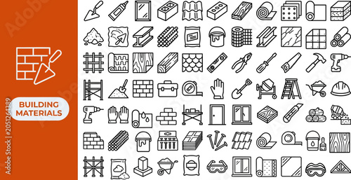 Photos Architecture Drafting and Renovation outline icon set