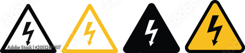 Foto Hazard and warning sign icon set