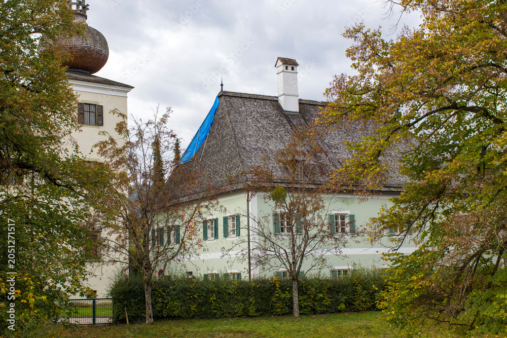 Fototapeta premium Old house in Toscana Park in Gmunden, Austria