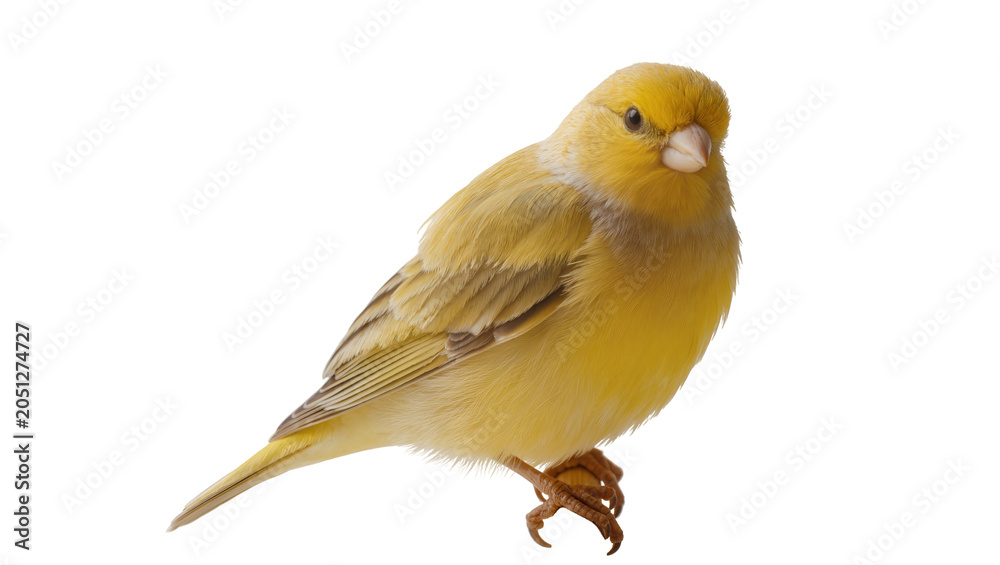 Obraz premium Yellow canary bird perched on feet