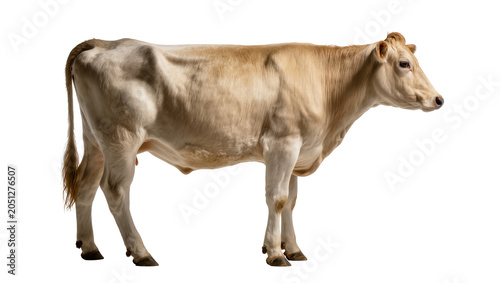 Light brown cow standing profile view