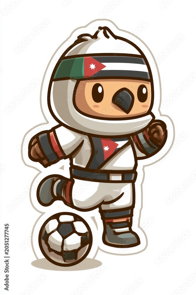 Obraz premium Exciting soccer adventure cartoon world character design sports theme playful viewpoint fun concept