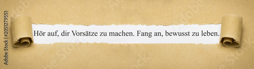 Fotografia Hör auf, dir Vorsätze zu machen. Fang an, bewusst zu leben.