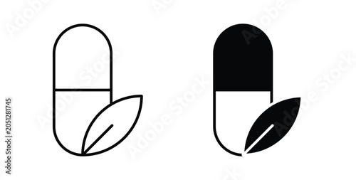 Tableau sur toile Herbal capsule icon