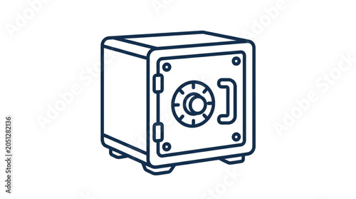 Fotografija Illustration of a secure metal safe with a combination lock.