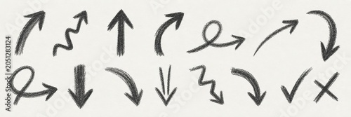Collection of hand-drawn arrows and symbols