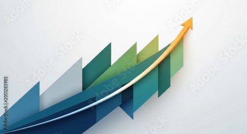 Ascending growth arrows symbolizing progress and upward trajectory in development