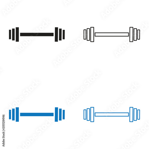 Canvastavla Barbell icon set for fitness gym and bodybuilding workout vector