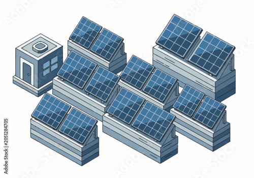фотографія Modern Solar Panel Array Installation for Sustainable Energy Production