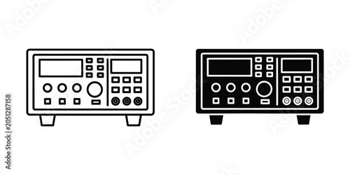 Cuadro en lienzo Electronic laboratory power supply unit with buttons and screens in a clean whit