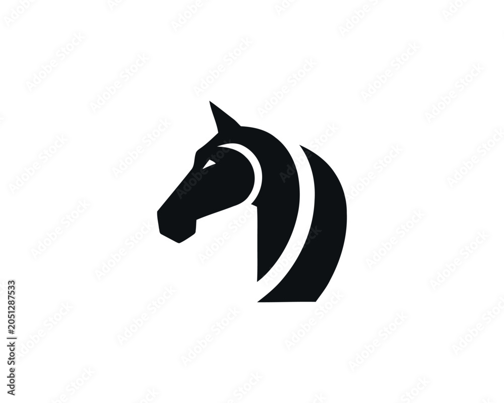 Fototapeta premium Modern geometric horse head silhouette logo design