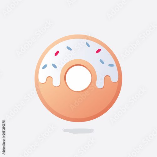 Sweet frosted doughnut with sprinkles, a delightful bakery treat
