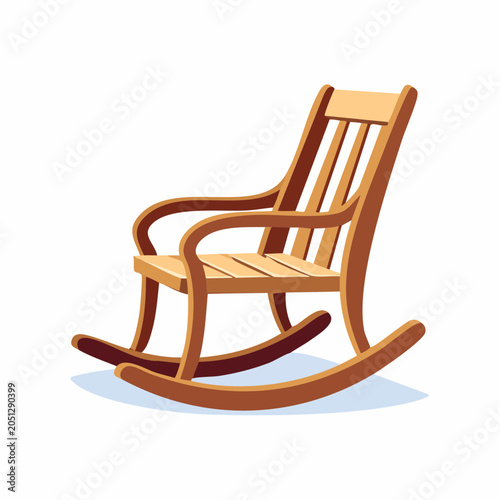 Classic wooden rocking chair illustration, a comfortable piece of furniture for relaxation and leisure