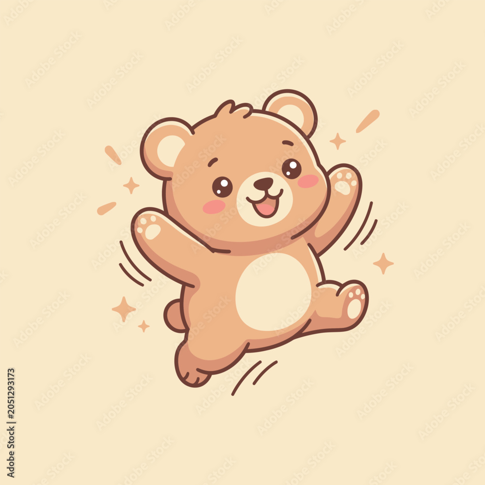 Fototapeta premium Cute Brown Teddy Bear Smiling.