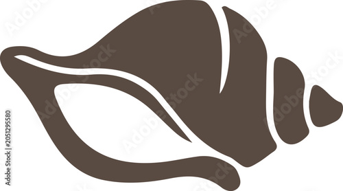 Minimalist Brown Seashell Icon - Simple Marine Life Graphic Vector.