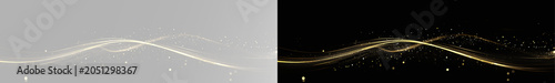 Foto Luxurious gold wave effect with magical glowing sparks for special occasion card
