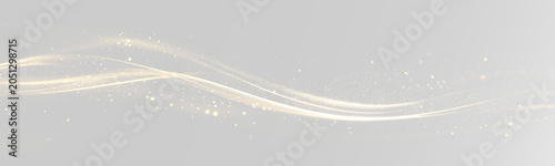 Canvastavla Golden light waves with glowing particles flowing in a smooth abstract compositi