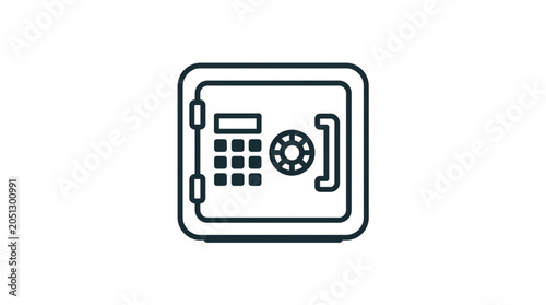 Fotografija Secure Metal Safe with Digital Keypad and Handle Icon.