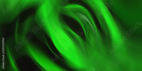 Fotografie Abstract dark background featuring flowing emerald green liquid waves with deep shadow focal points