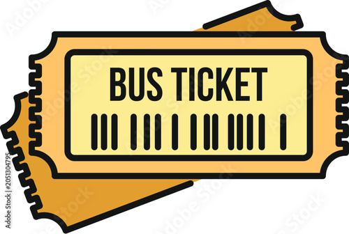 Obraz na plátně Bus ticket icon representing public transit fare or travel voucher
