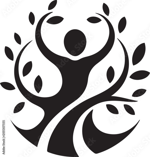 Elegant stylized tree of life icon design