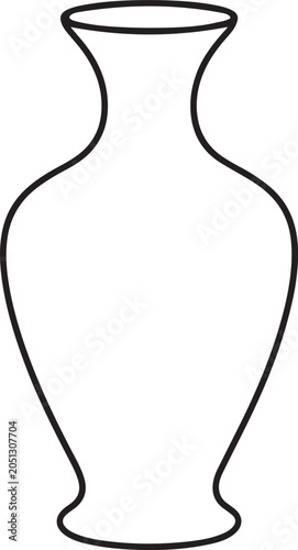Classic black outline vase illustration