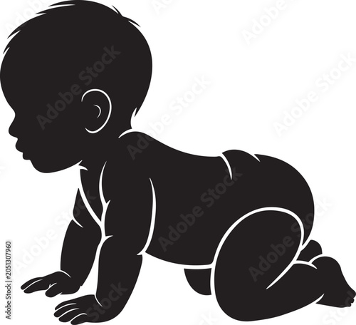 Baby crawling on hands and knees
