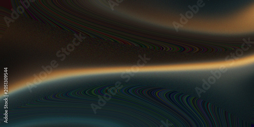 Obraz na plátně Surreal abstract distorted fluid forms with iridescent metallic sheen and warped lines of color