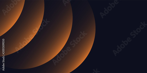 Navy blue abstract background with halftone golden lines delicate pattern. Small light spot box. Curve line, cosmic galaxy space. Festive BG for social media, birthday party invitation.