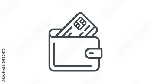 Fotografija Minimalist wallet icon with credit card inserted.