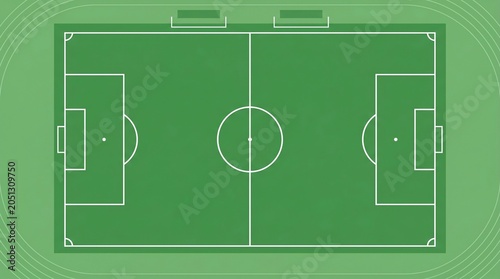 Clean Minimalist 2D Flat Soccer Field Background
