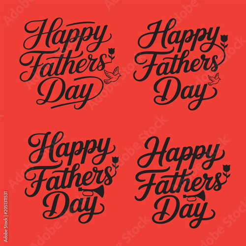 A Minimalist Typography Calligraphy Of This Word ''Happy Fathers Day'' Silhouette Vector Art