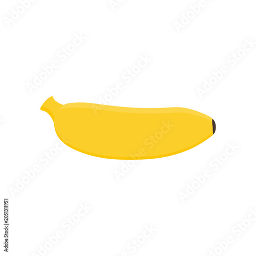 banana flat design vector illustration isolated on white background. Banana design juicy fresh fruit icon vector template. Raw banana. Eco bio health food
